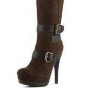 High knee high heel boots